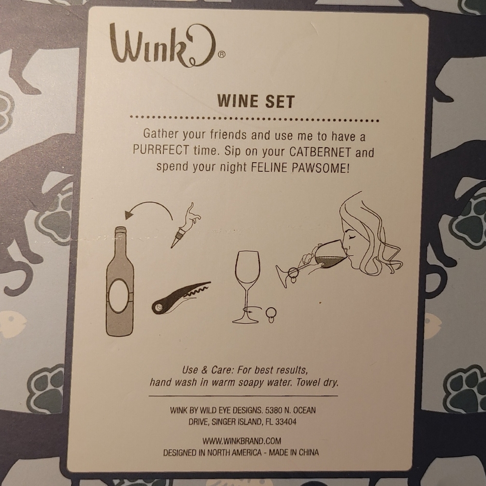 Cat Wine set - Picture 2 of 2
